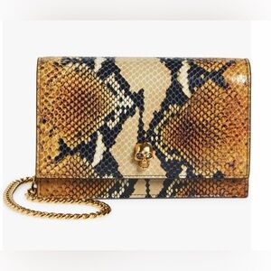 🐍Alexander McQueen🐍Small Skull Python Print Leather Shoulder Bag